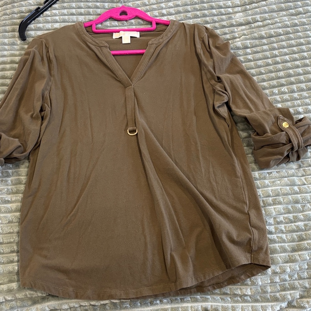 Michael kors Olive green V-Neck Women's Top